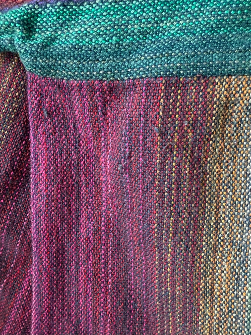 Greentree Weaving Rainbow Woven Tunic Top Large Boho Hippie Artisan Pockets - Picture 8 of 10